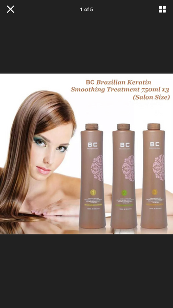 BC Brazilian Keratin Smoothing Treatment Blow Dry Hair Straightening 750ml X 3